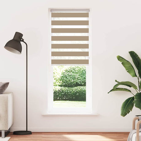VidaXL store zèbre 80x230 cm largeur de tissu 75,9 cm polyester marron sable