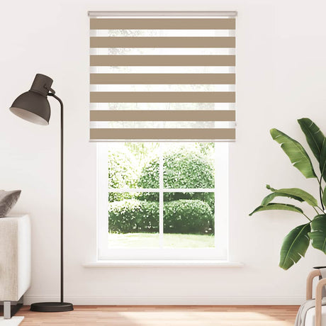 VidaXL store zèbre 125x230 cm largeur de tissu 120,9 cm polyester marron sable
