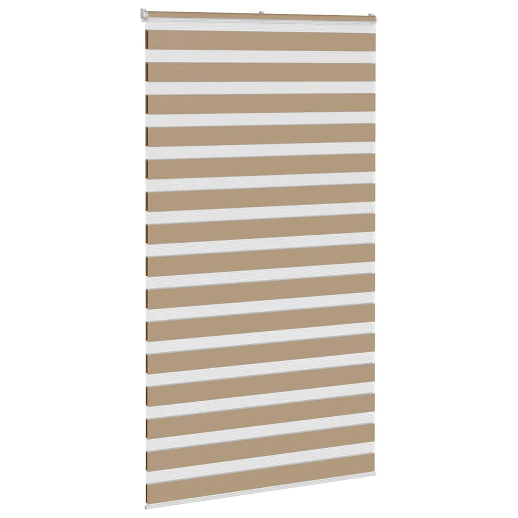 Vidaxl zebra cieco 130x230 cm Larghezza polvere 125,9 cm Polyester sabbia marrone