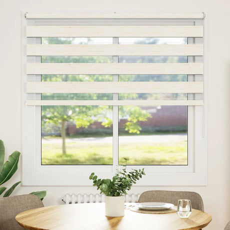 VidaXL store enrouleur zèbre 150x150 cm largeur de tissu 145,9 cm marbre beige