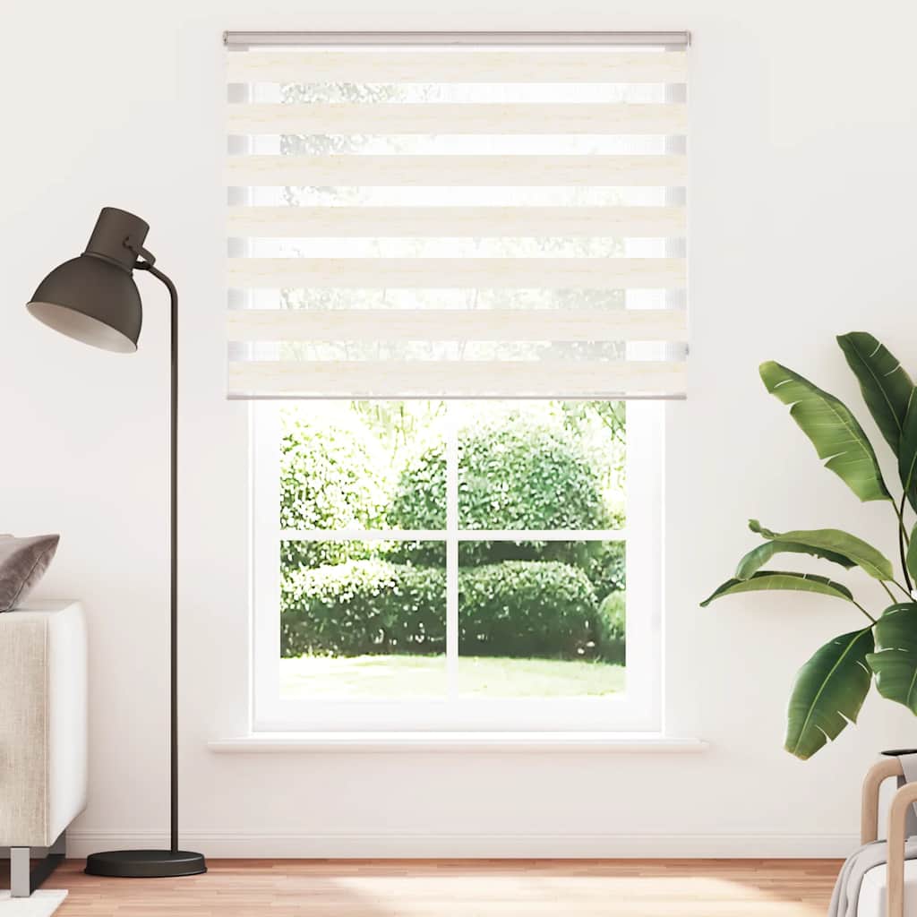 VidaXL store enrouleur zèbre 145x200 cm largeur de tissu 140,9 cm marbre beige