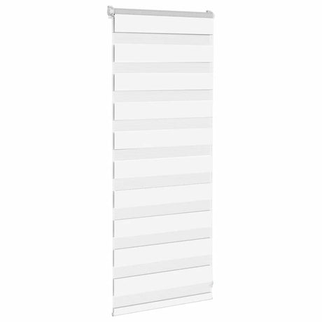 VidaXL store enrouleur zèbre 55x100 cm largeur de tissu 50,9 cm polyester blanc