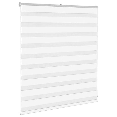 VidaXL store zèbre 125x100 cm largeur de tissu 120,9 cm polyester blanc