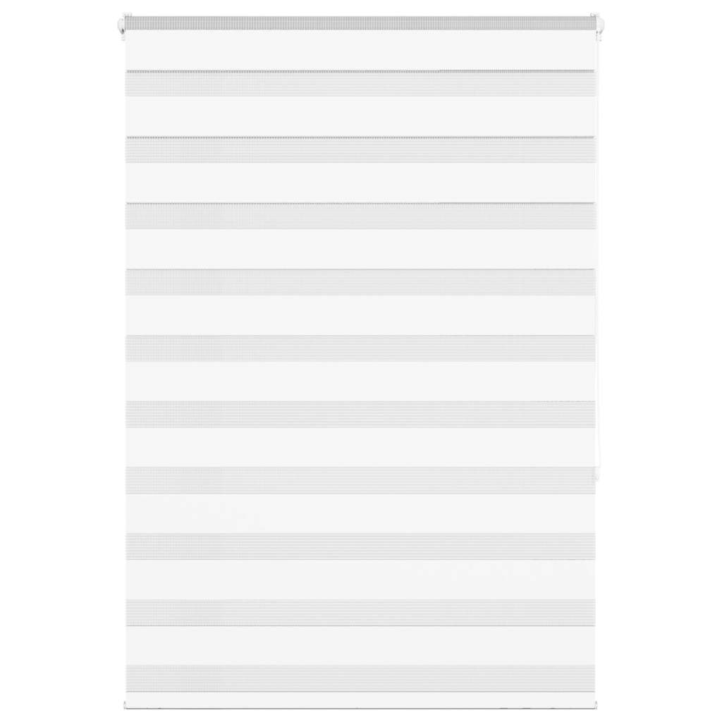 VidaXL store enrouleur zèbre 115x150 cm largeur du tissu 110,9 cm polyester blanc