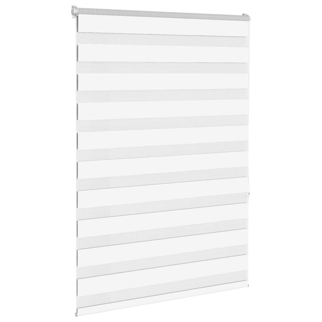 VidaXL store enrouleur zèbre 115x150 cm largeur du tissu 110,9 cm polyester blanc