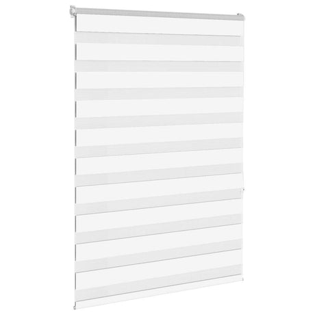 VidaXL store enrouleur zèbre 115x150 cm largeur du tissu 110,9 cm polyester blanc