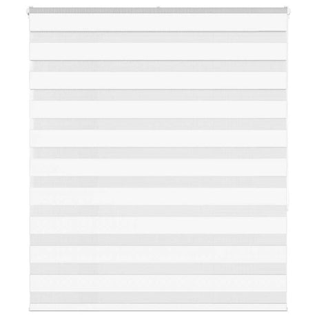 VidaXL store enrouleur zèbre 125x150 cm largeur du tissu 120,9 cm polyester blanc