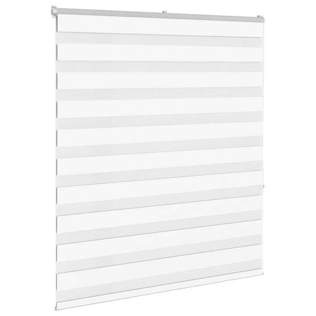 VidaXL store enrouleur zèbre 125x150 cm largeur du tissu 120,9 cm polyester blanc