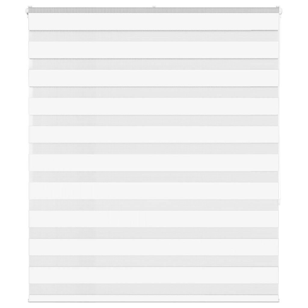VidaXL store enrouleur zèbre 135x150 cm largeur du tissu 130,9 cm polyester blanc