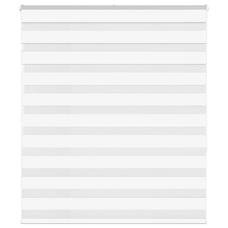 VidaXL store enrouleur zèbre 135x150 cm largeur du tissu 130,9 cm polyester blanc