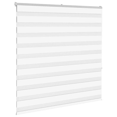VidaXL store enrouleur zèbre 145x150 cm largeur du tissu 140,9 cm polyester blanc