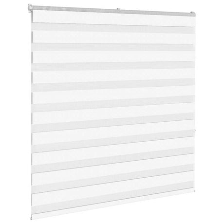 VidaXL store enrouleur zèbre 150x150 cm largeur du tissu 145,9 cm polyester blanc