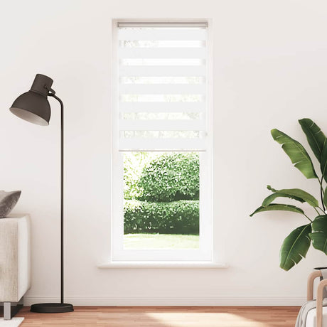 Vidaxx store enrouleur zèbre 85x200 cm largeur de tissu 80,9 cm polyester blanc