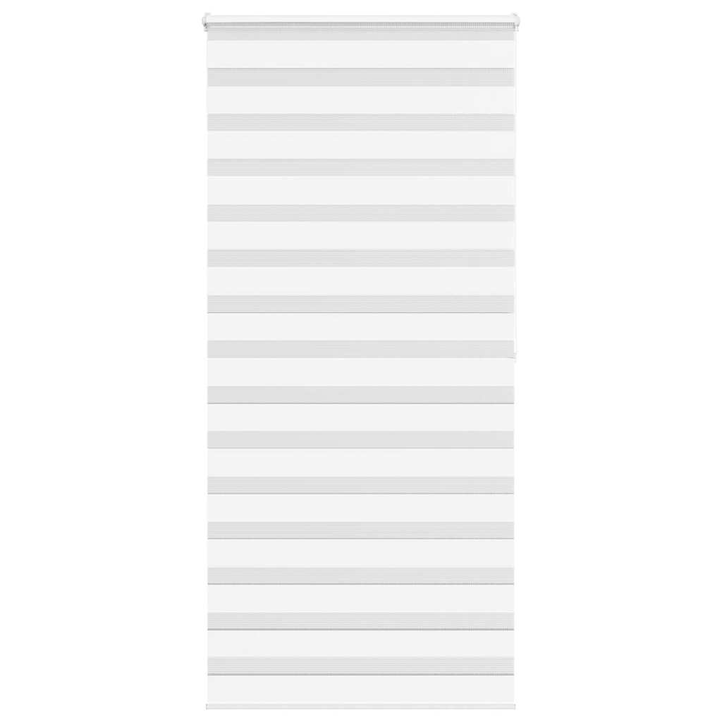 VidaXL store enrouleur zèbre 105x200 cm largeur de tissu 100,9 cm polyester blanc