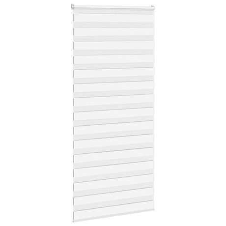 VidaXL store enrouleur zèbre 105x200 cm largeur de tissu 100,9 cm polyester blanc