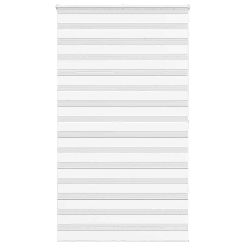 VidaXL store enrouleur zèbre 130x200 cm largeur du tissu 125,9 cm polyester blanc