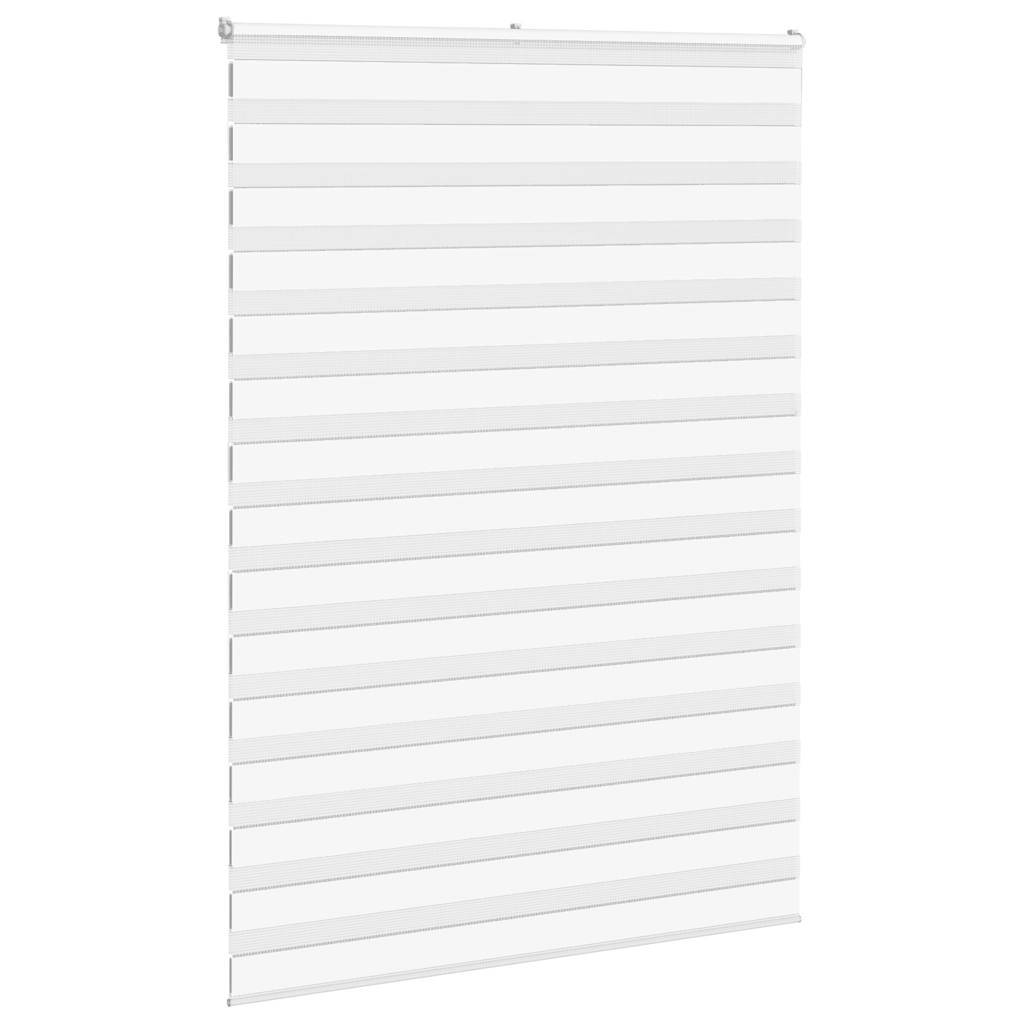 VidaXL store enrouleur zèbre 160x200 cm largeur de tissu 155,9 cm polyester blanc