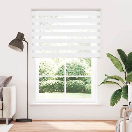 VidaXL store enrouleur zèbre 165x200 cm largeur du tissu 160,9 cm polyester blanc
