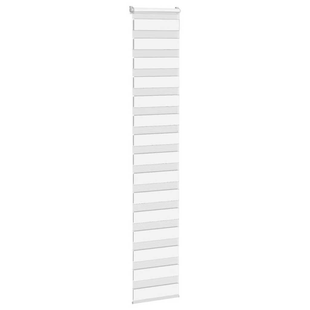VidaXL store enrouleur zèbre 40x230 cm largeur de tissu 35,9 cm polyester blanc