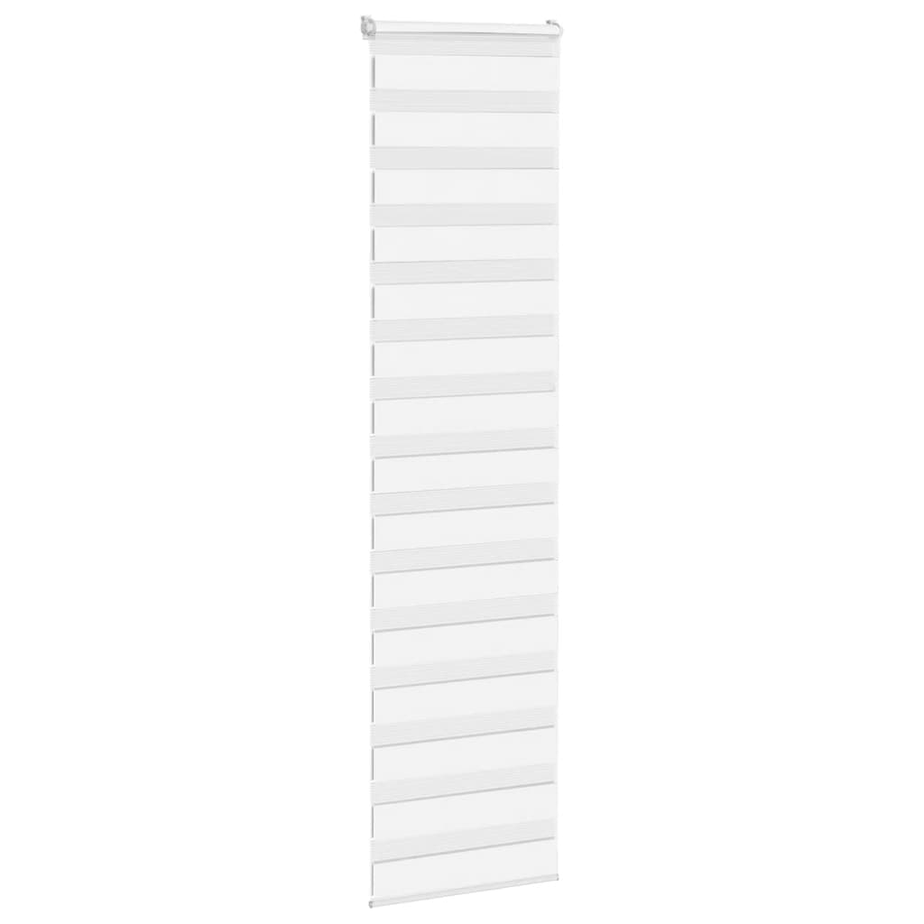 VidaXL store enrouleur zèbre 55x230 cm largeur de tissu 50,9 cm polyester blanc