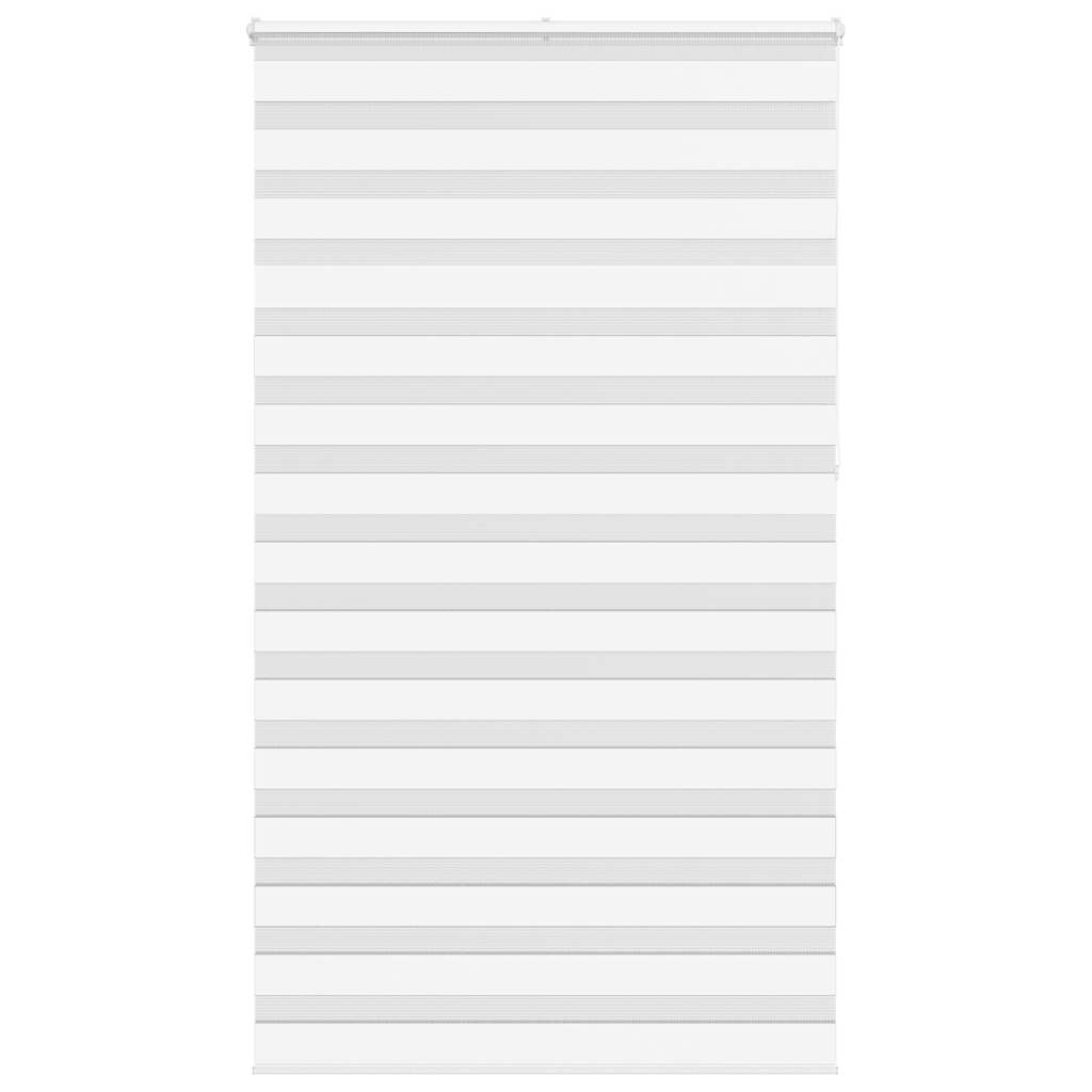 VidaXL store enrouleur zèbre 125x230 cm largeur du tissu 120,9 cm polyester blanc
