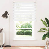VidaXL store enrouleur zèbre 125x230 cm largeur du tissu 120,9 cm polyester blanc