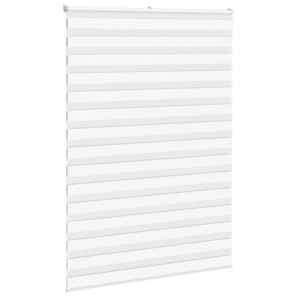 VidaXL store enrouleur zèbre 155x230 cm largeur du tissu 150,9 cm polyester blanc
