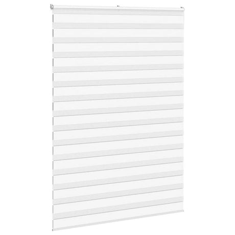 VidaXL store enrouleur zèbre 155x230 cm largeur du tissu 150,9 cm polyester blanc