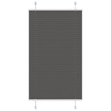 Vidaxl plissé rolgordijn 75x150 cm stofbreedte 74,4 cm polyester zwart