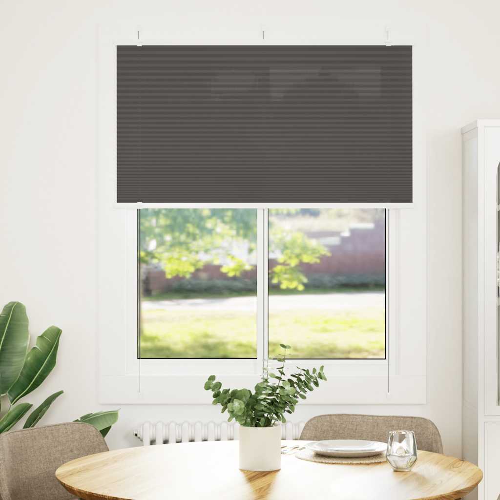 Vidaxl plissé rolgordijn 105x150cm stofbreedte 104,4cm polyester zwart