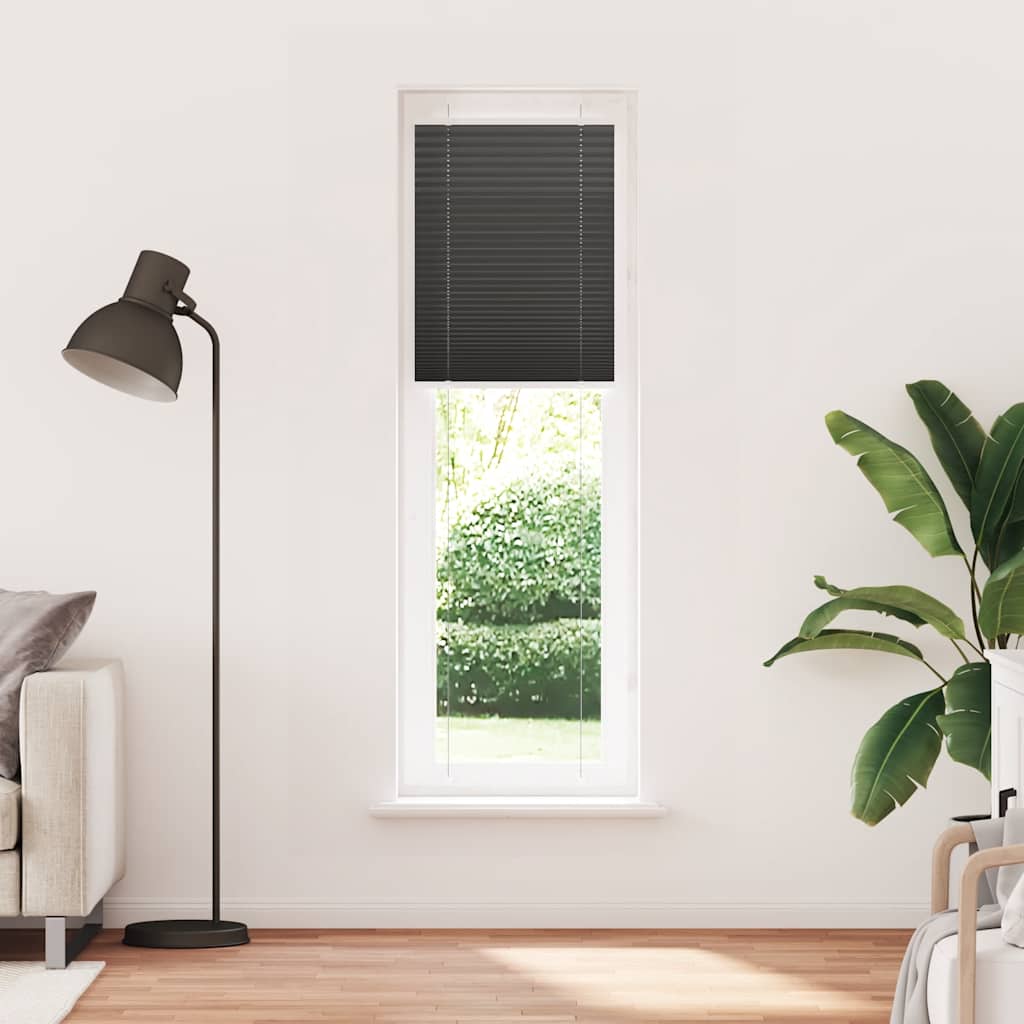 Vidaxl plissé rolgordijn 60x200 cm stofbreedte 59,4 cm polyester zwart