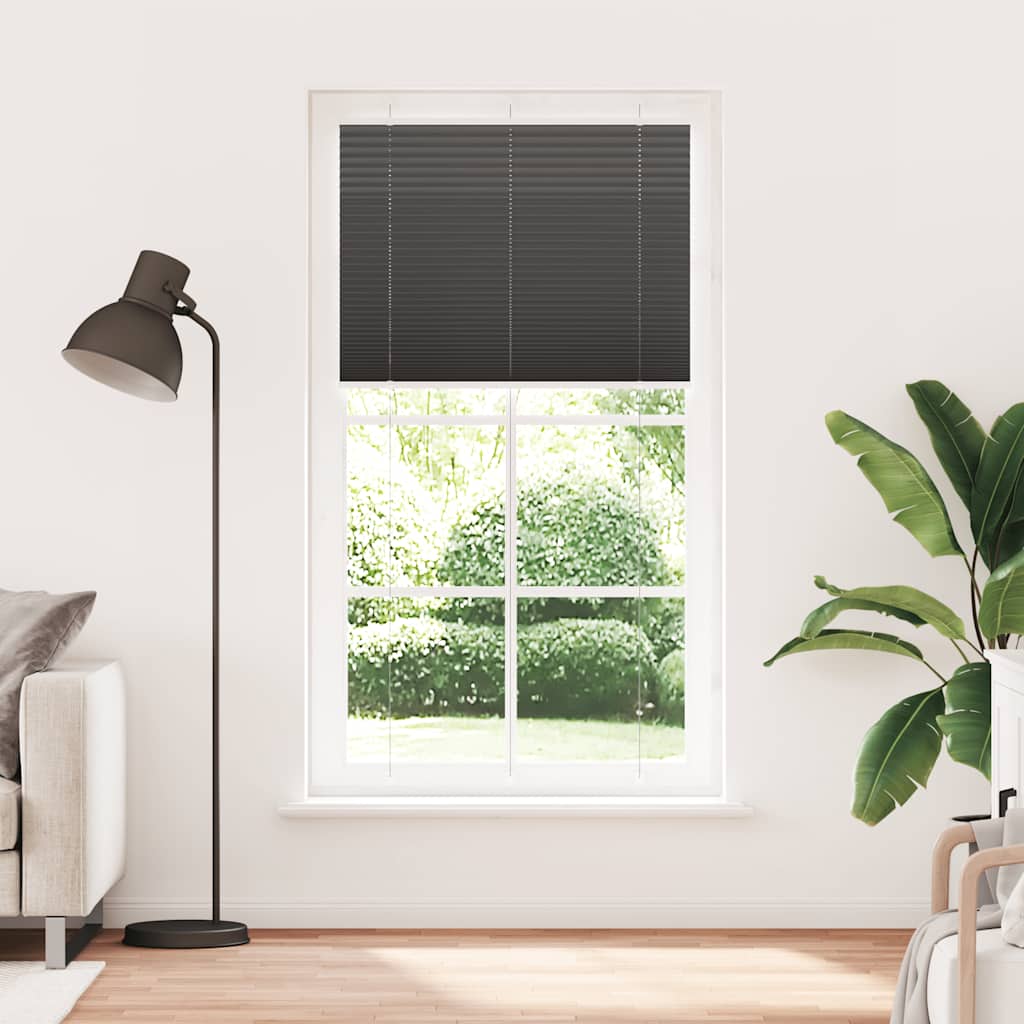 Vidaxl plissé rolgordijn 110x200cm stofbreedte 109,4cm polyester zwart