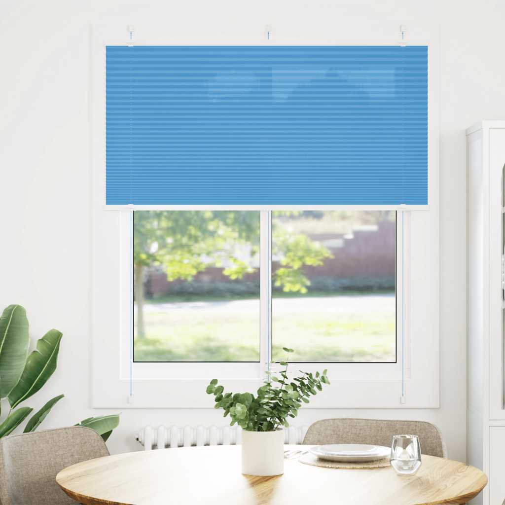 Vidaxl plissé rolgordijn 115x100cm stofbreedte 114,4cm polyester blauw