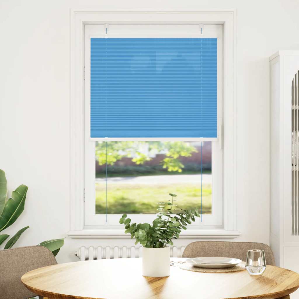 Vidaxl plissé rolgordijn 80x150 cm stofbreedte 79,4 cm polyester blauw