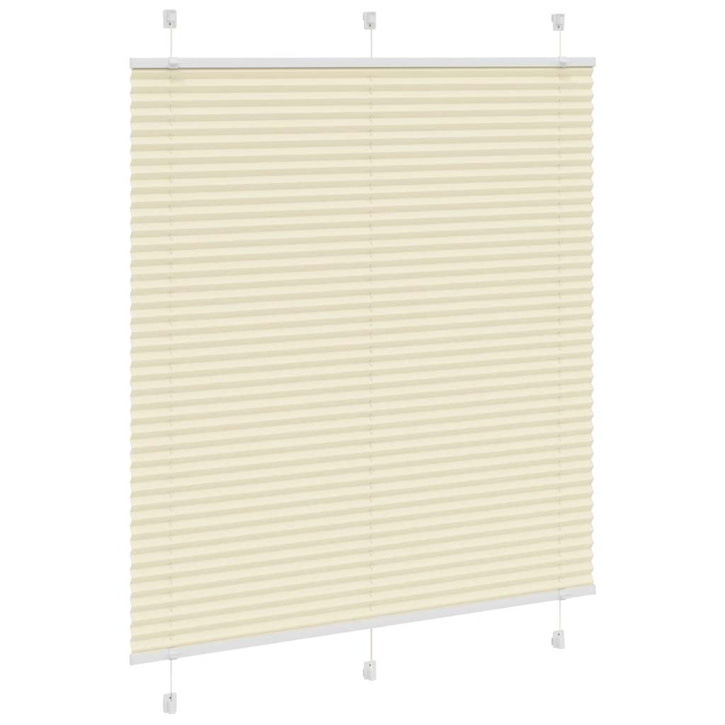 Vidaxl plissé rolgordijn 120x100cm stofbreedte 119,4cm polyester crème