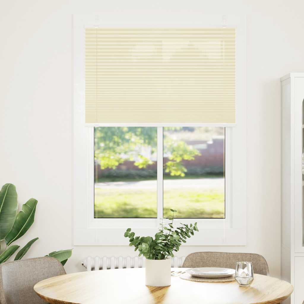 Vidaxl plissé rolgordijn 90x150 cm stofbreedte 89,4 cm polyester crème