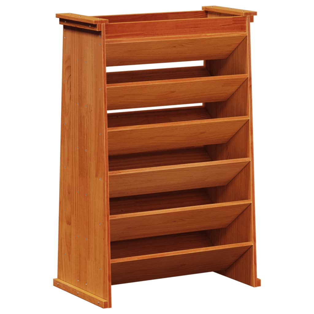 Vidaxx récipient à épices 6 couches 69x40x101,5 cm bois de pin massif, marron lavé