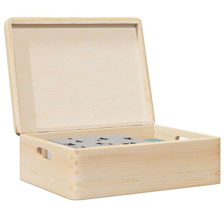Vidaxx boîte en bois avec poignées de couvercle 40x30x13cm bois de pin massif