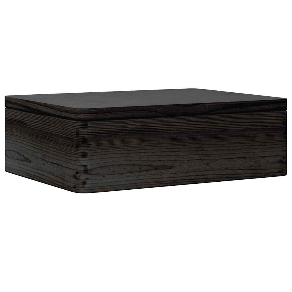 Vidaxx boîte en bois avec couvercle 40x30x13 cm bois de pin massif noir