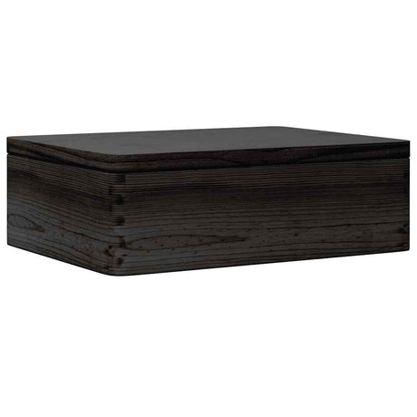 Vidaxx boîte en bois avec couvercle 40x30x13 cm bois de pin massif noir