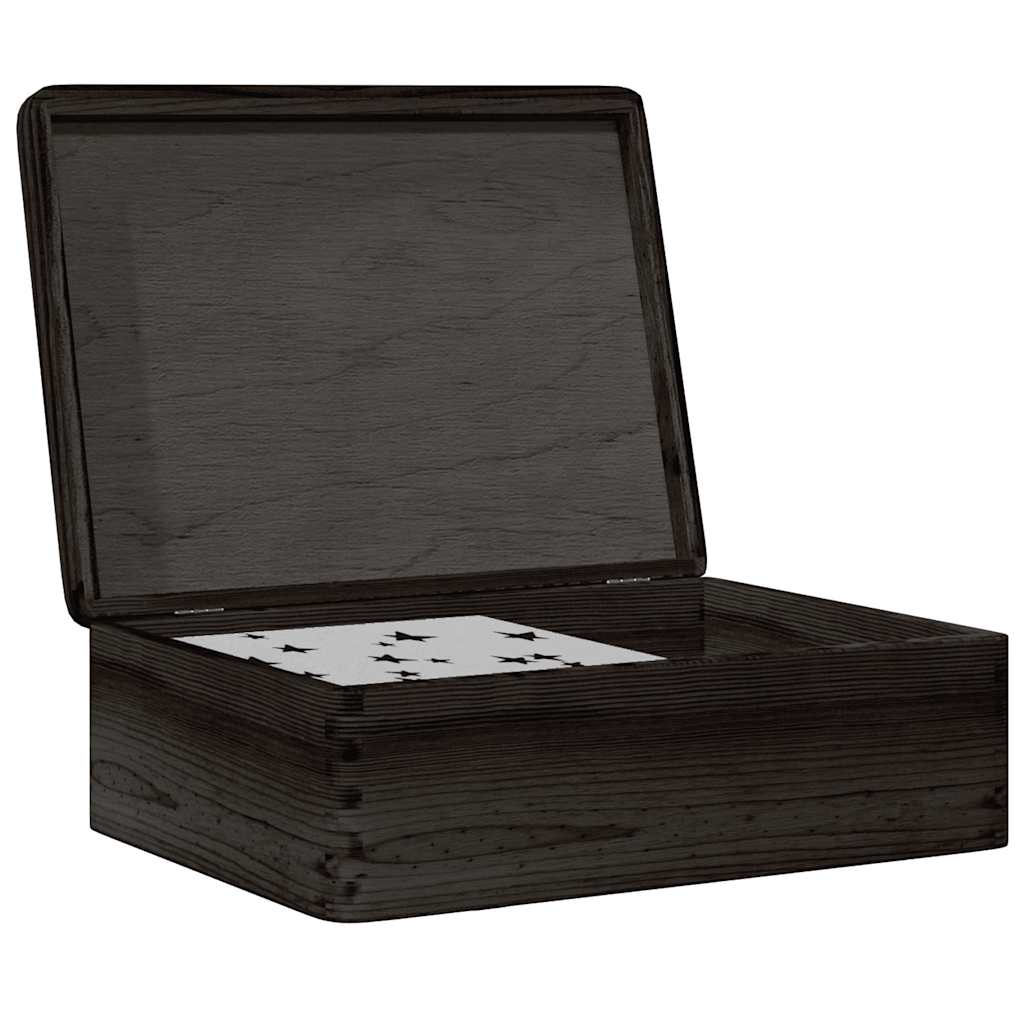 Vidaxx boîte en bois avec couvercle 40x30x13 cm bois de pin massif noir