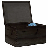 Vidaxx boîte en bois avec couvercle 40x30x23 cm bois de pin massif noir