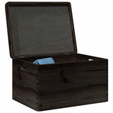 VidaXL boîte en bois avec poignées de couvercle 40x30x23cm bois de pin noir