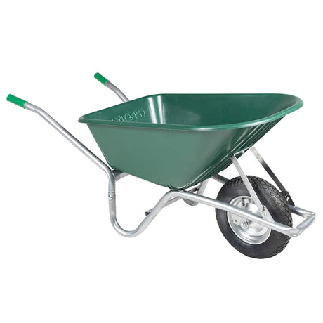 Brouette Vidaxl 90 l 150 kg acier galvanisé et plastique vert