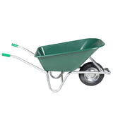 Brouette Vidaxl 90 l 150 kg acier galvanisé et plastique vert