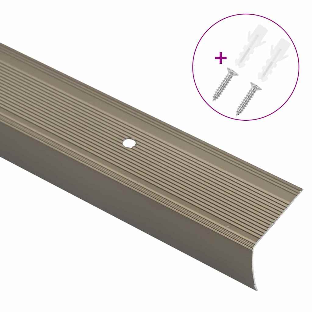 Vidaxl trapprofielen 10 pcs champagne 67 x 3.5 x 3 cm aluminium