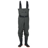 Vidaxl wader avec bottes et ceinture taille 39 vert foncé