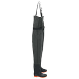 Vidaxl wader avec bottes et ceinture taille 41 vert foncé