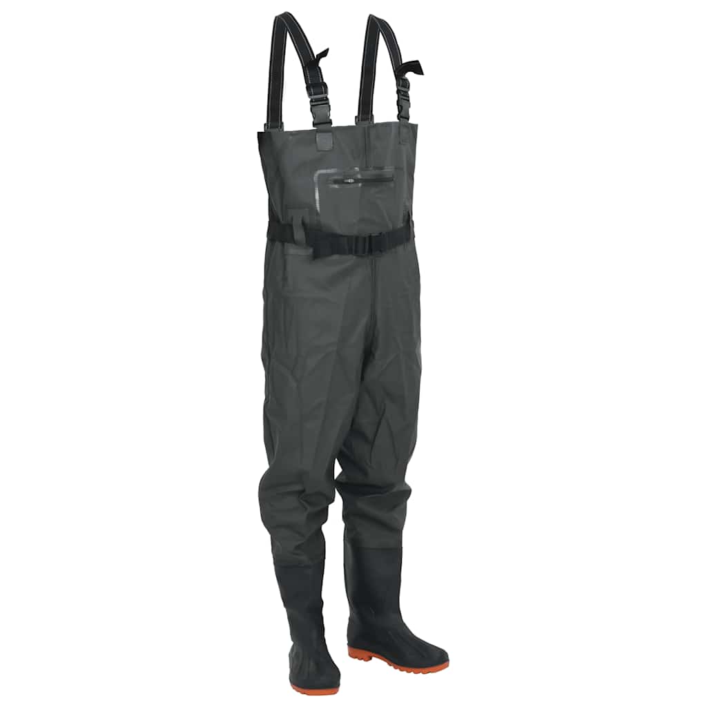 Vidaxl wader avec bottes et ceinture taille 43 vert foncé