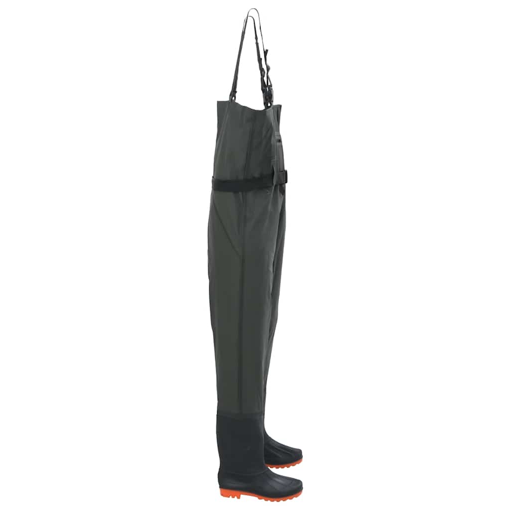 Vidaxl wader avec bottes et ceinture taille 43 vert foncé